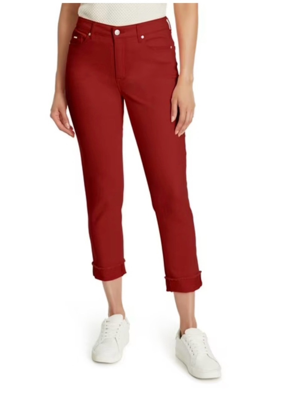 Nine West Women's Gramercy Crop Pant 12 Red